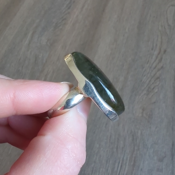 Large Purple Flash Labradorite Ring Adjustable 925 Silver Handcrafted Artisan VG - Picture 7 of 13